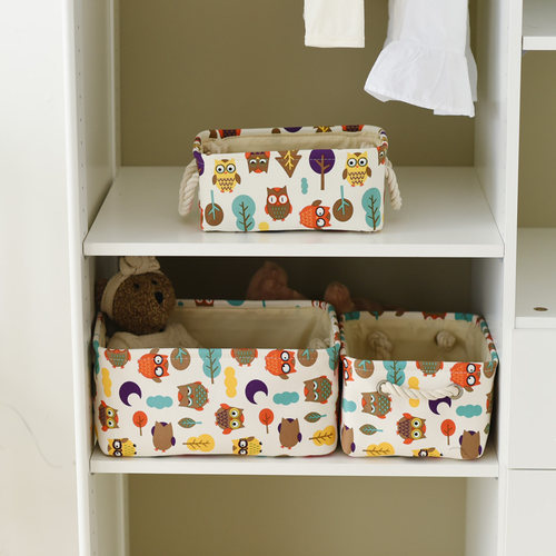 筱原宝宝玩具布艺收纳筐桌面整理箱置物筐婴儿用品床上收纳箱杂物 - 图0