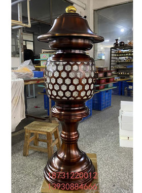 大型户外铸铁油灯铜灯点香灯复古防风落地纯铜长明灯供奉供佛灯