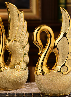 优选创意装饰天鹅摆件花r瓶陶瓷结婚礼物卧室电视酒柜现代家居欧