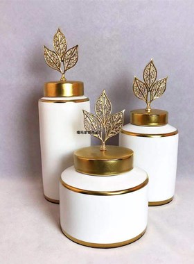 优选新古典e样板房客厅电视柜几何庭阁摆件新中式书房桌面庭院式