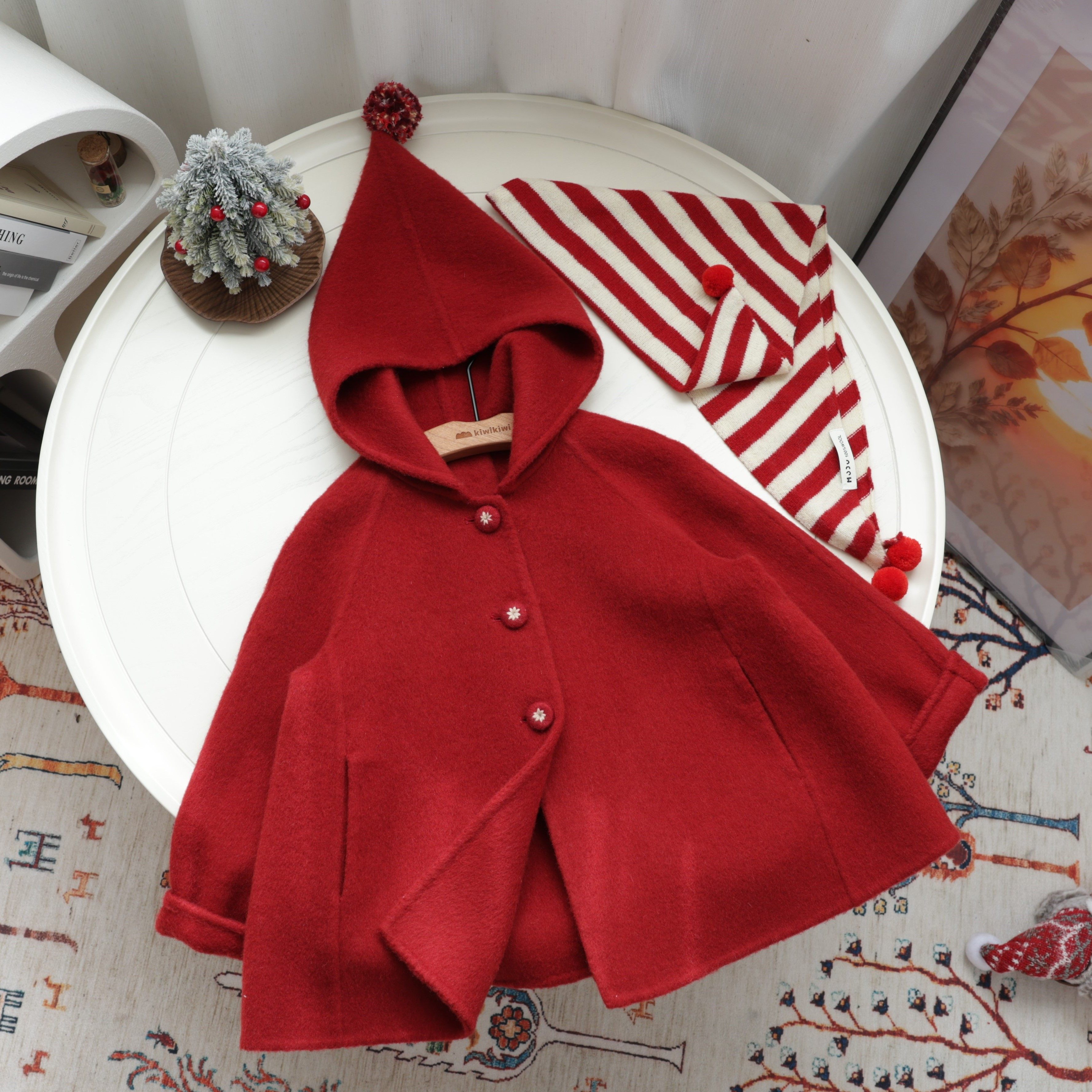 小喜自制【新年款】女童骆驼绒 羊毛双面呢儿童外套大衣可爱A字款,淘宝优惠券,粉丝福利购,淘宝优惠卷