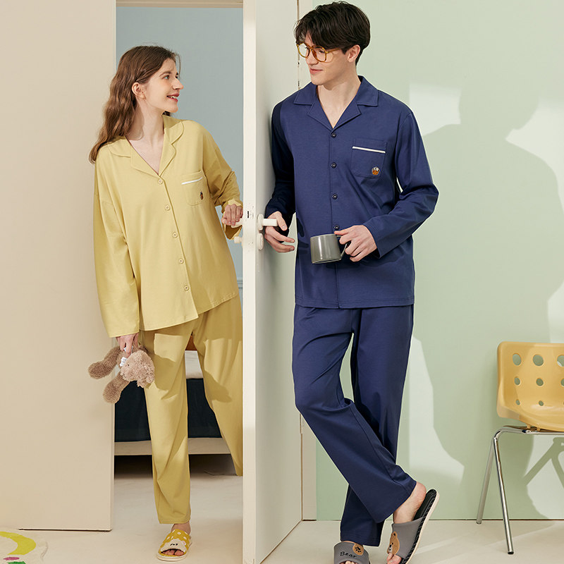 芬腾情侣春秋款卡通套装长袖睡衣 芬腾outlets店睡衣/家居服套装