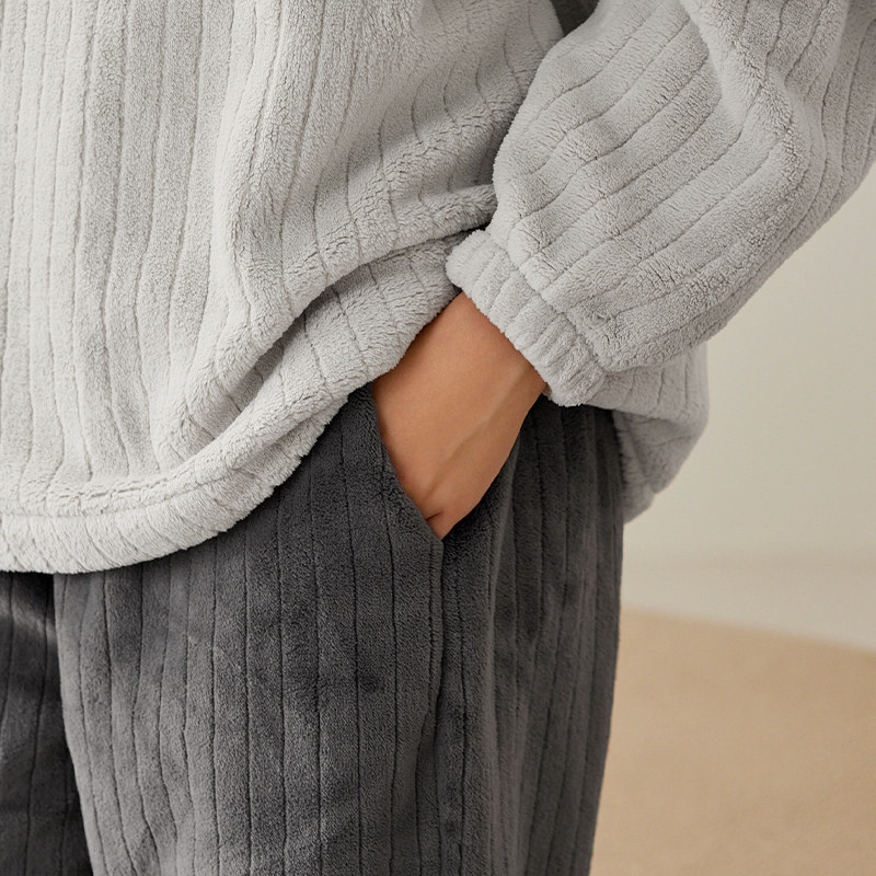 芬腾珊瑚绒情侣睡衣秋冬季女保暖加厚加绒圆领大码男士家居服套装,淘宝优惠券,粉丝福利购,淘宝优惠卷