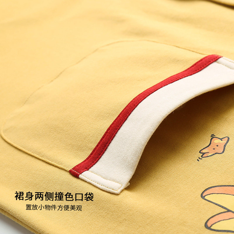 芬腾春秋季长袖睡裙纯棉韩版连衣裙 芬腾outlets店睡裙