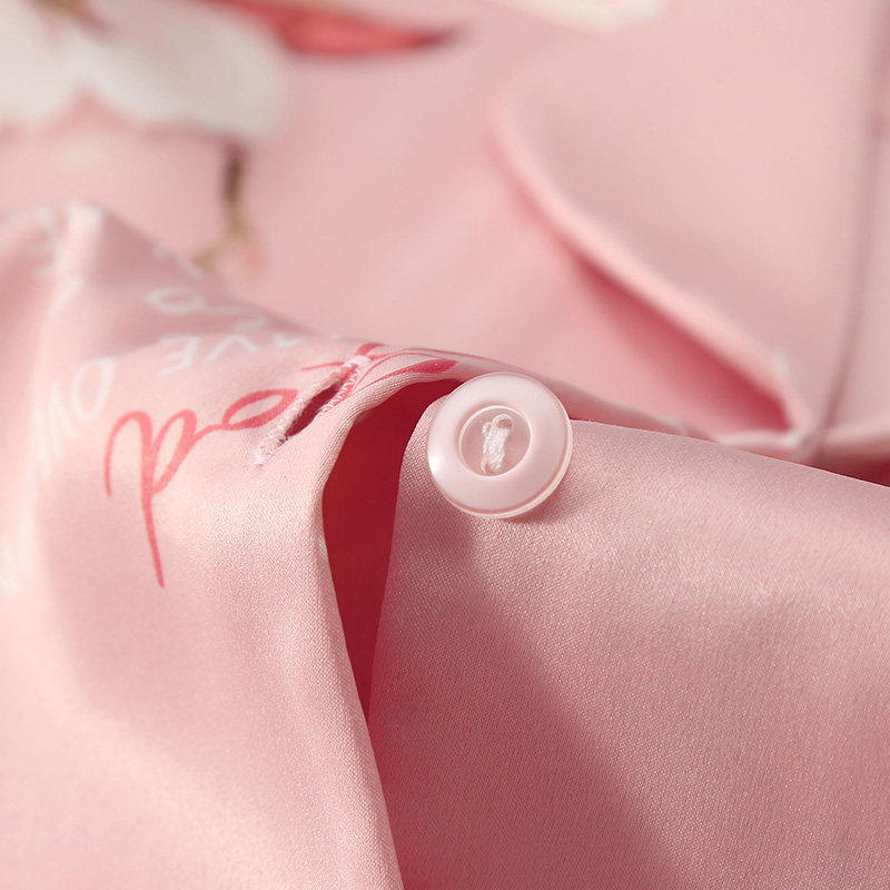 芬腾夏季长袖冰丝韩版甜美宽松睡衣 芬腾outlets店睡衣/家居服套装