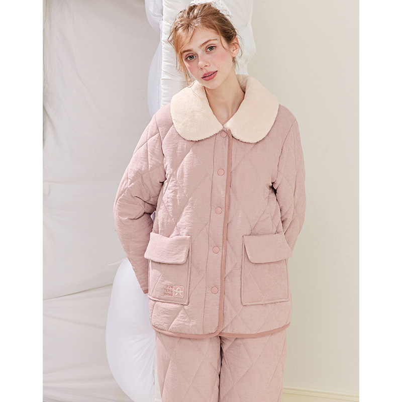 芬腾情侣睡衣女冬季珊瑚绒三层加厚夹棉保暖抗静电男款家居服套装,淘宝优惠券,粉丝福利购,淘宝优惠卷