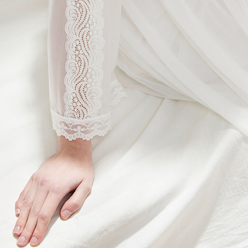 芬腾女春透气蕾丝吊带长裙带睡裙 芬腾outlets店睡裙