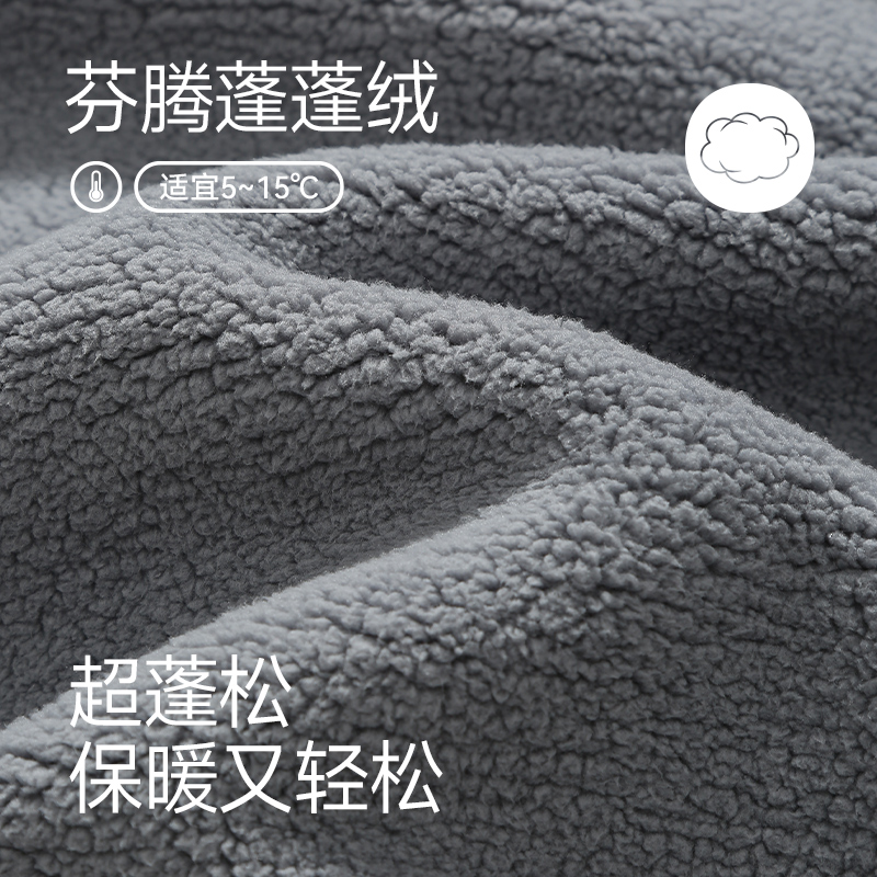 芬腾情侣睡衣女款蓬蓬绒秋冬季加厚保暖抗静电珊瑚绒男家居服套装