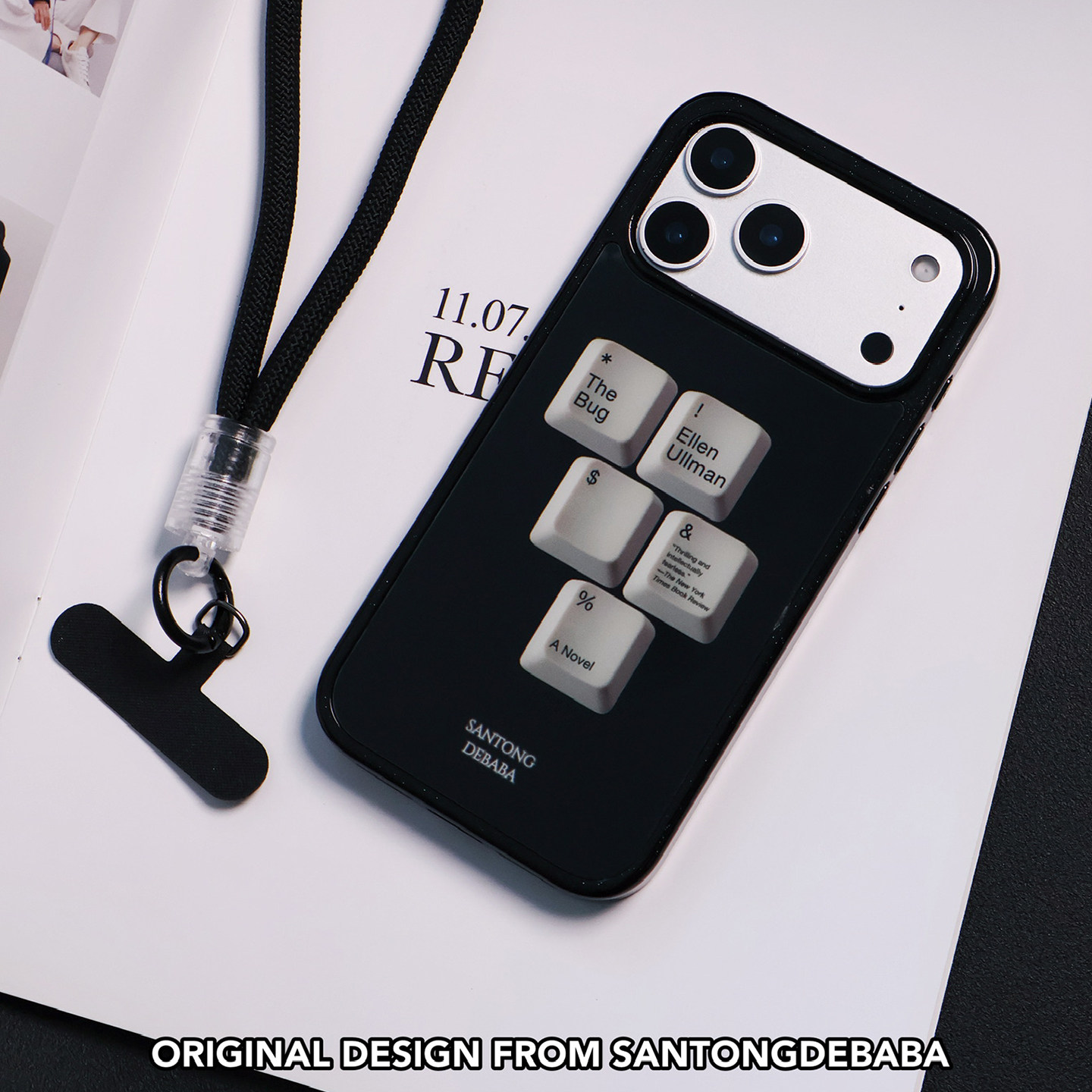 三筒的爸爸闪粉黑边创意键盘苹果17promax手机壳磁吸亮面原创简约适用iphone16pro/15/14/13软边硬壳,淘宝优惠券,粉丝福利购,淘宝优惠卷