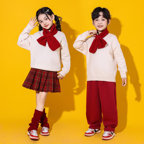 元旦儿童演出服小学生运动会幼儿园合唱班服套装诗歌朗诵表演服装 - 图3