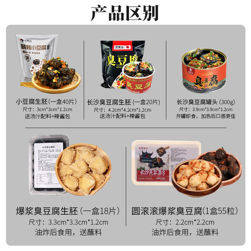 聚美合长沙正宗油炸黑色小臭豆腐生胚半成品经典灌汤湖南特产小吃 - 图1