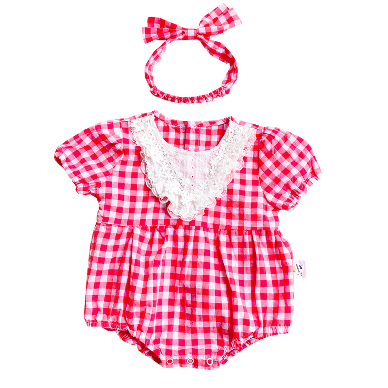 夏季婴儿韩版三角外出3夏装包屁衣 德比球球连身衣/爬服/哈衣