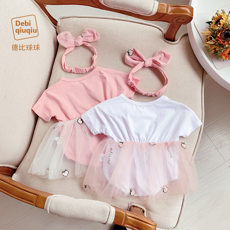 新生婴儿短袖夏季连体衣 德比球球连身衣/爬服/哈衣