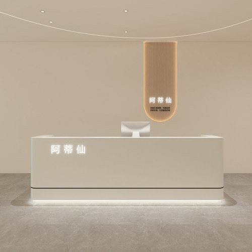 简约现代美容院瑜伽馆前台接待台服装店养生馆定制烤漆吧台收银台 - 图0