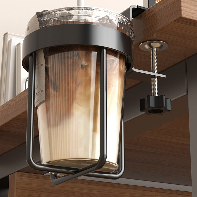 桌边水杯架办公室固定收纳茶杯水杯夹支架咖啡杯托书桌杯子置物架,淘宝优惠券,粉丝福利购,淘宝优惠卷