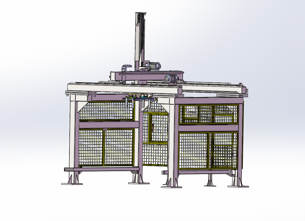 XYZ三轴桁架码垛机器人直角坐标机器人龙门架桁架机械手3d图纸 - 图0