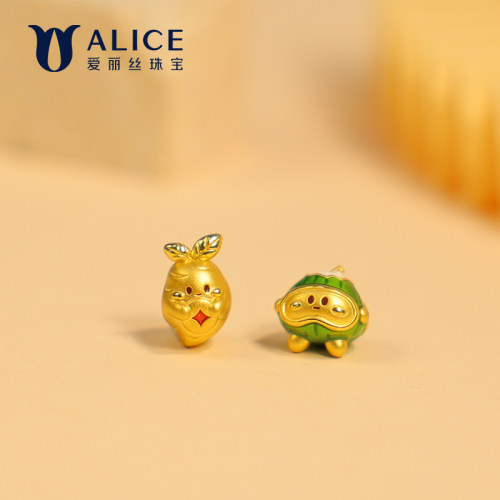 ALICE/爱丽丝黄金手链999足金DIY编织手串养生中药本草送生日礼物 - 图0