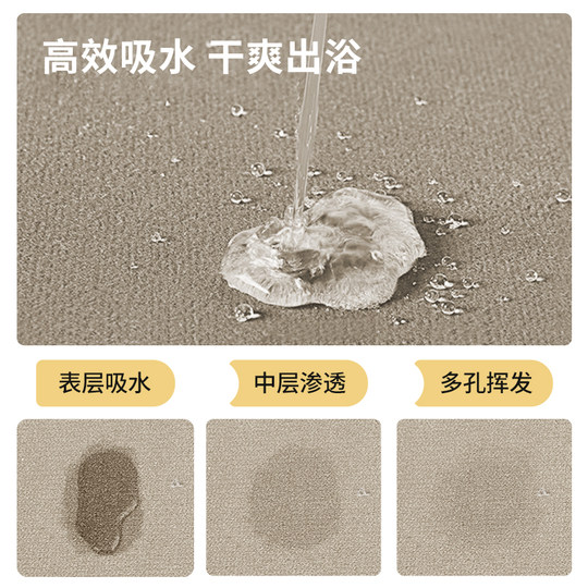 Diatom mud water-absorbent, quick-drying, non-slip bathroom floor mat