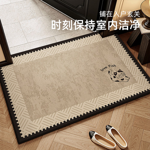 法式复古高级感入户门地垫免洗耐脏防滑地垫可裁剪除尘蹭土家用垫 - 图3