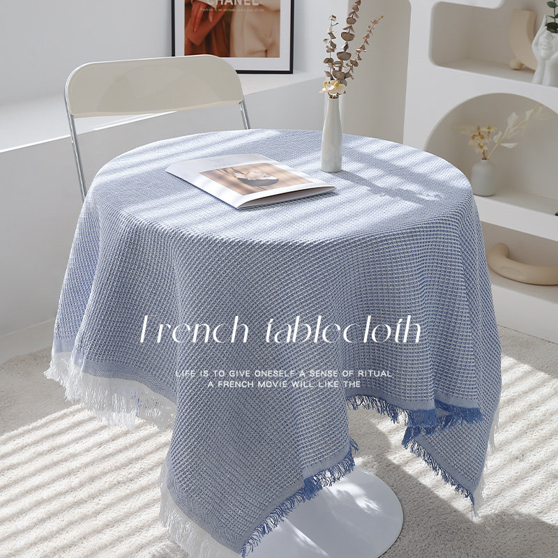 ins风法式桌布氛围感纯色桌布长方形茶几圆台布轻奢高级感餐桌布,淘宝优惠券,粉丝福利购,淘宝优惠卷