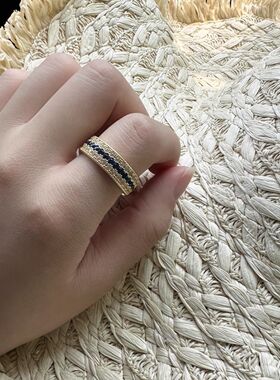 欧美嘻哈风帅微镶满钻王冠开口戒