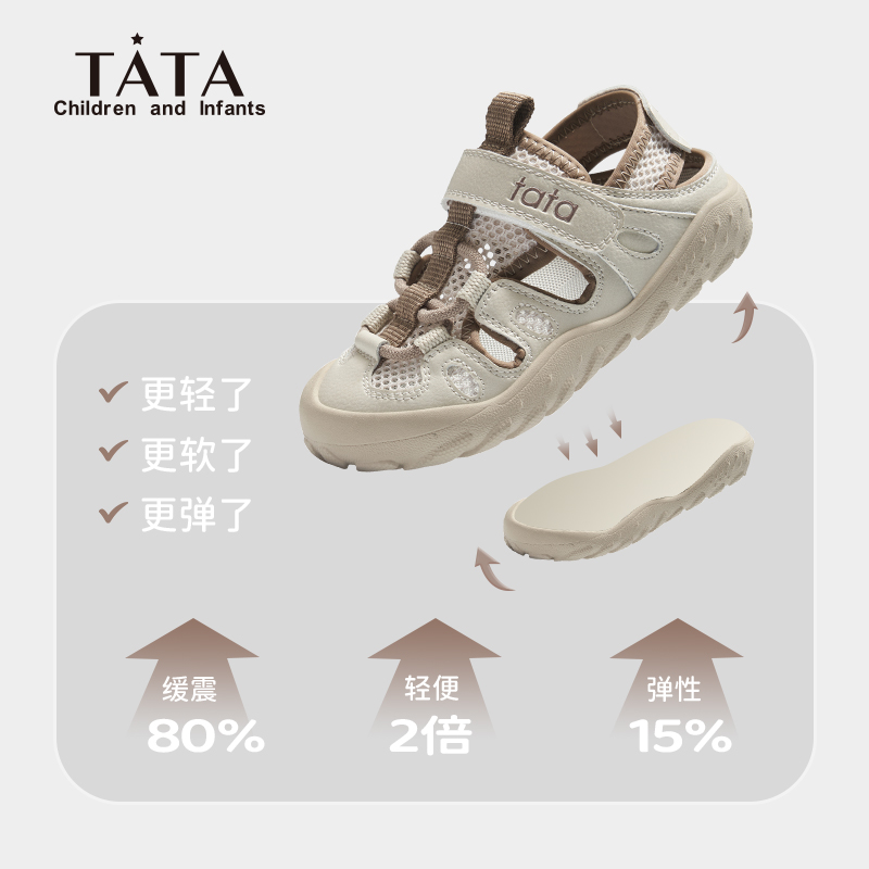 TATA童鞋儿童运动网鞋包头凉鞋男女童户外溯溪鞋宝宝鞋软底透气鞋 - 图2