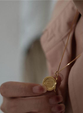 爱心可开合项链ins轻奢