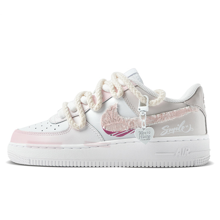 耐克Nike Air Force 1 AF1空军一号甜蜜微笑休闲板鞋女子定制鞋,淘宝优惠券,粉丝福利购,淘宝优惠卷
