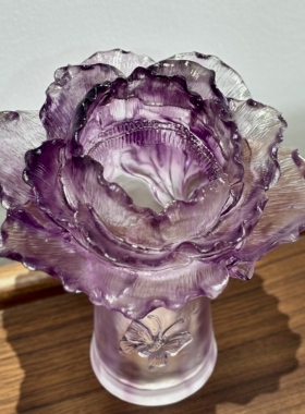 琉璃花瓶装饰桌面仿真花工艺品