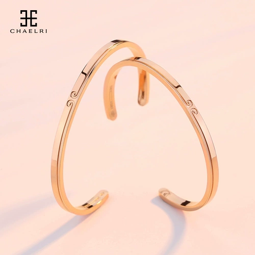 Золотой браслет подходит для мужчин и женщин для влюбленных из нержавеющей стали, розовое золото, простой и элегантный дизайн