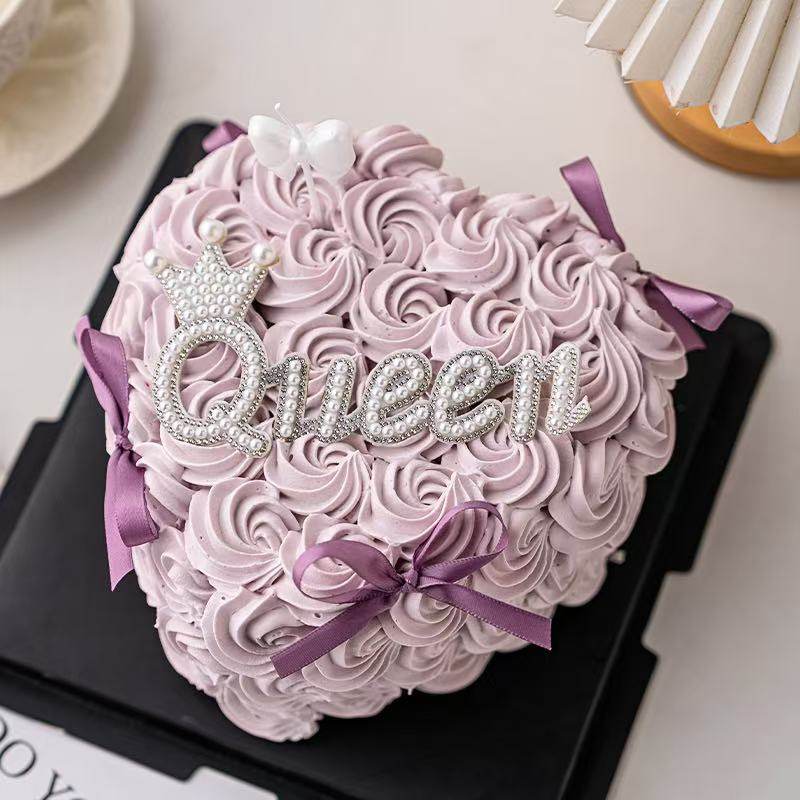 3.8女神节唯美蛋糕装饰Queen插牌蝴蝶结蜡烛三八女王节烘焙插件,淘宝优惠券,粉丝福利购,淘宝优惠卷