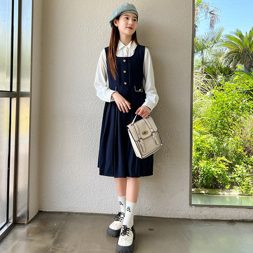 女大童春款连衣裙2026新款儿童洋气少女背带裙子女童演讲学生套装 - 图1
