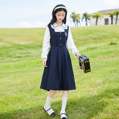 女大童春款连衣裙2026新款儿童洋气少女背带裙子女童演讲学生套装 - 图2