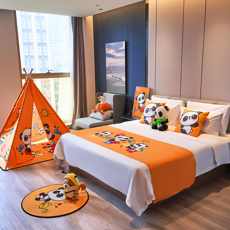 定制酒店宾馆亲子房装饰布置卡通床尾巾民宿可爱儿童房床旗抱枕,淘宝优惠券,粉丝福利购,淘宝优惠卷
