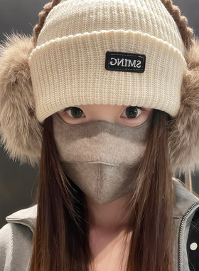 女士头戴式毛绒耳罩冬季骑