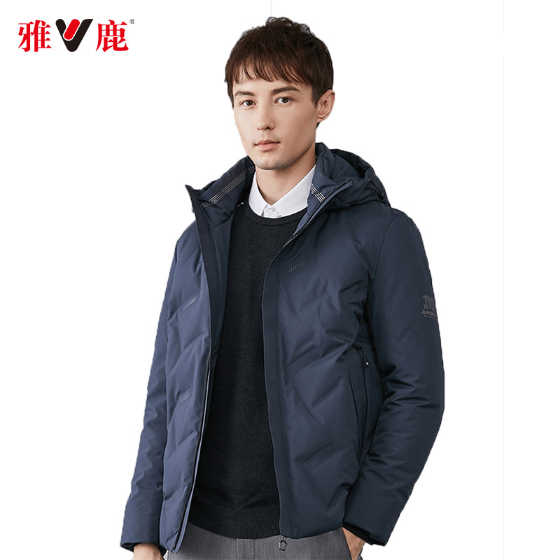 雅鹿冬季新款羽绒服男潮流短款连帽加厚商务休闲青中年外套 雅鹿冬季新款羽绒服男潮流短款连帽加厚商务休闲青中年外套