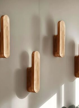 4PCS Bohemian Solid Wood Creative Wall Door Back Shelf Simpl