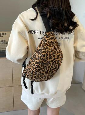Fashion Leopard Print Waist Bag Set Trend Fanny Pack Woman