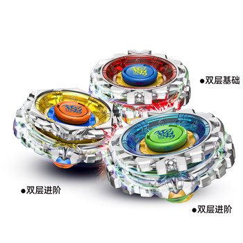ໂລຫະປະສົມສອງຊັ້ນໃຫມ່ spinning top toy battle top toy detachable pull cord pull rope battle disk boy
