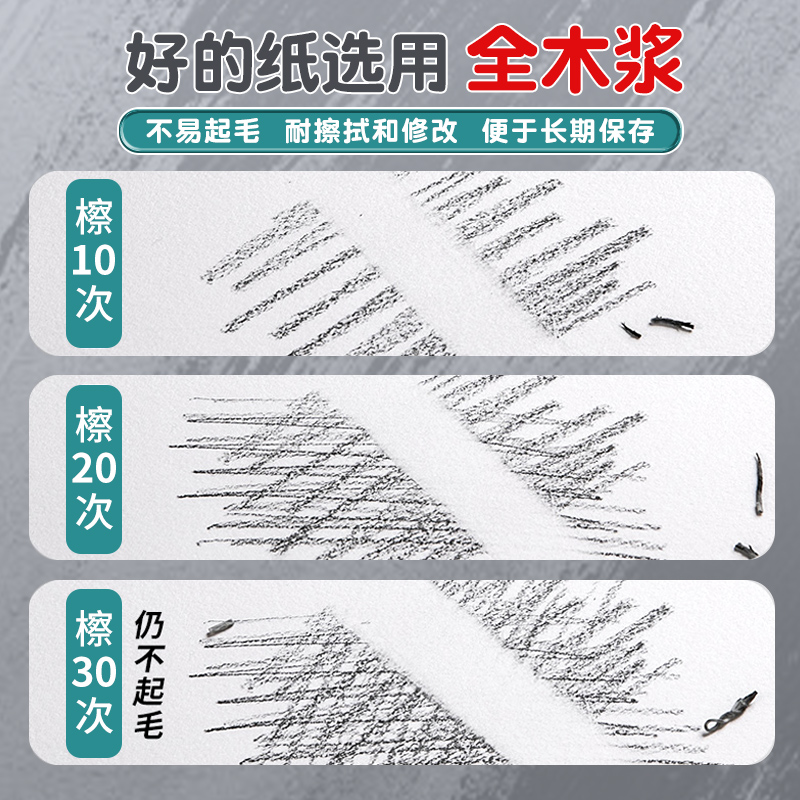 8k素描纸美术生专用8开4k白色加厚180克绘画纸小学生a3手抄报八开速写纸16k铅画纸儿童水彩水粉画画纸马克笔 - 图1