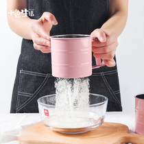 Ultra fine stainless steel griddle flour screen handheld semiautomatic mesh baking round sugar powder cup style filter screen for home