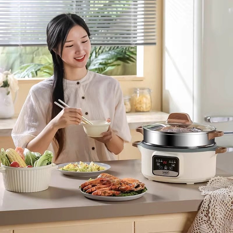 电煮锅宿舍学生锅家用小电锅多功能电炒菜炒锅一体煮面锅电热火锅,淘宝优惠券,粉丝福利购,淘宝优惠卷