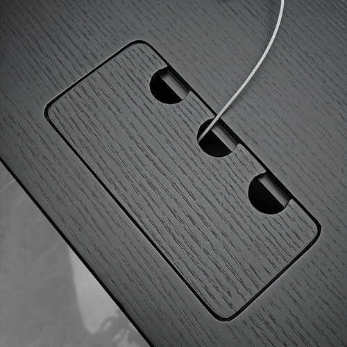 黑橡木轻奢书桌现代书房实木家用办公桌简约极简电脑桌意式工作台 - 图3