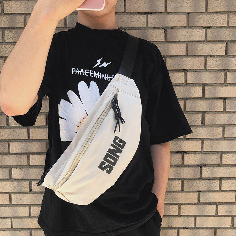 胸包潮牌ins个性男士嘻哈斜挎包 尼麦男士包袋
