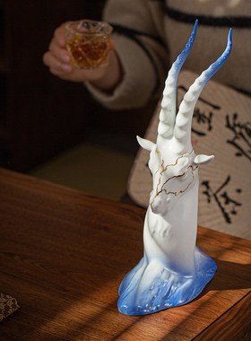 陶瓷领头羊新中式客厅玄关茶几桌面装饰办公桌禅意摆件高端工艺品