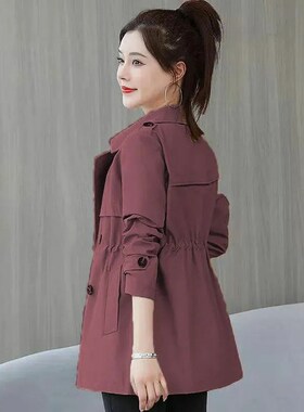 【有里布】2023新款风衣女短中款腰带气质显瘦小个子春秋女士外套