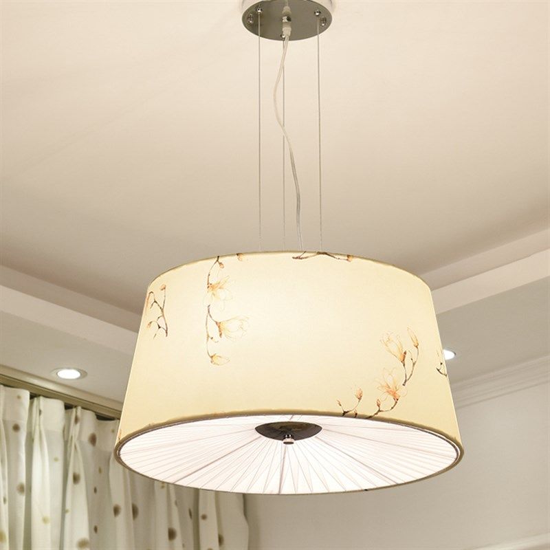 亚麻布艺吊灯新中式餐厅包间餐饮饭店餐桌简易清新文艺灯具带射灯,淘宝优惠券,粉丝福利购,淘宝优惠卷