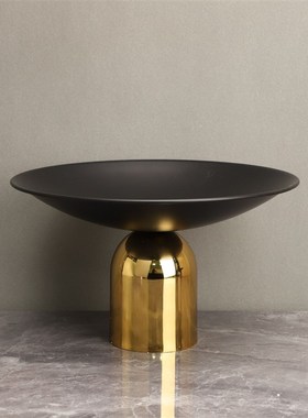 新中式金属果盘样板房售楼部卧室书房客厅餐厅桌面玄关饰品