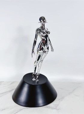 电镀空山基机械女神站姿摆件简约C现代抽象人物雕塑客厅软装饰品