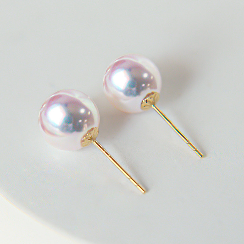 Akoya天然海水珍珠日本耳钉18K黄金正圆强光耳环耳饰天女级送女友,淘宝优惠券,粉丝福利购,淘宝优惠卷